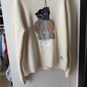 Polo by Ralph Lauren Cream Bear Crewneck Sweater